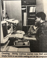 Shirley Cadmus demonstrating digital capture on the Amiga