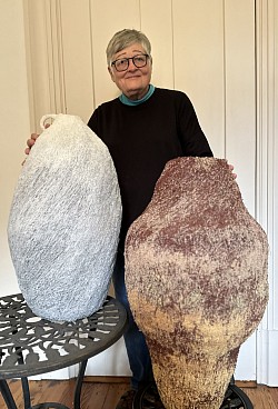 Shirley Cadmus with 2 3D forms headed to National show in GoldsboroNC 2022